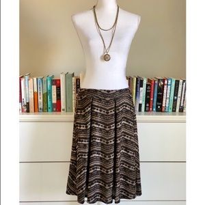 Lularoe | Brown Midi Pleated Skirt